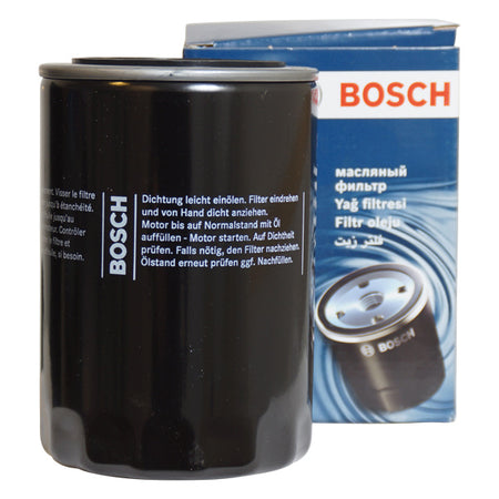 Bosch oliefilter P4063 til Perkins motor, set fra siden