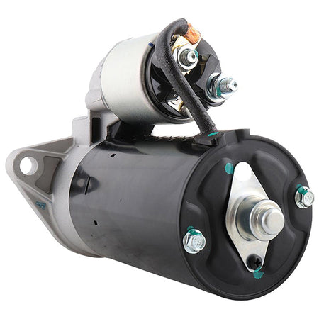 Quicksilver 12-volt starter set fra siden med tekniske detaljer synlige