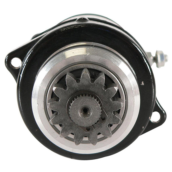 Quicksilver 12-volts starter set fra siden med elektriske tilslutninger synlige.