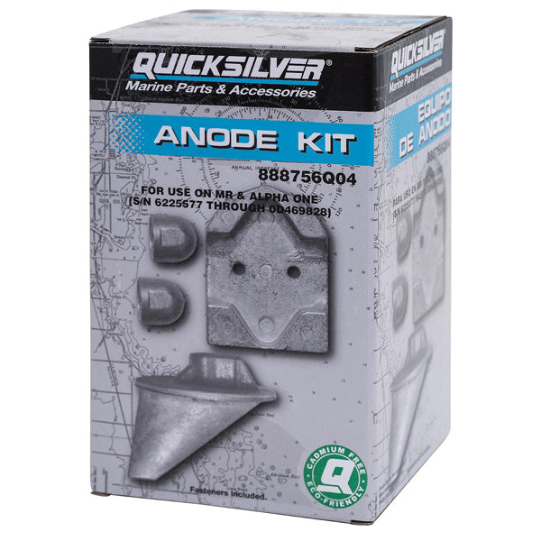 Quicksilver, 888756Q04 aluminiumanodesæt til MerCruiser MR- og Alpha One
