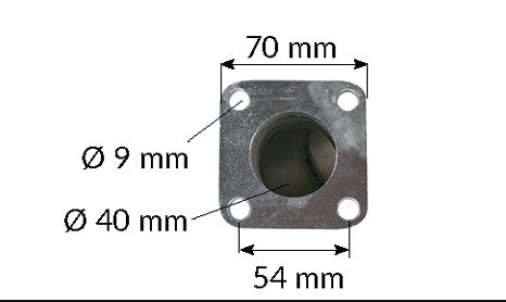 Flange monteret på manifold, klar til installation