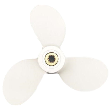 Polastorm Propel Yamaha 9 propeller, set fra siden med 7 1/2" x 8" mål