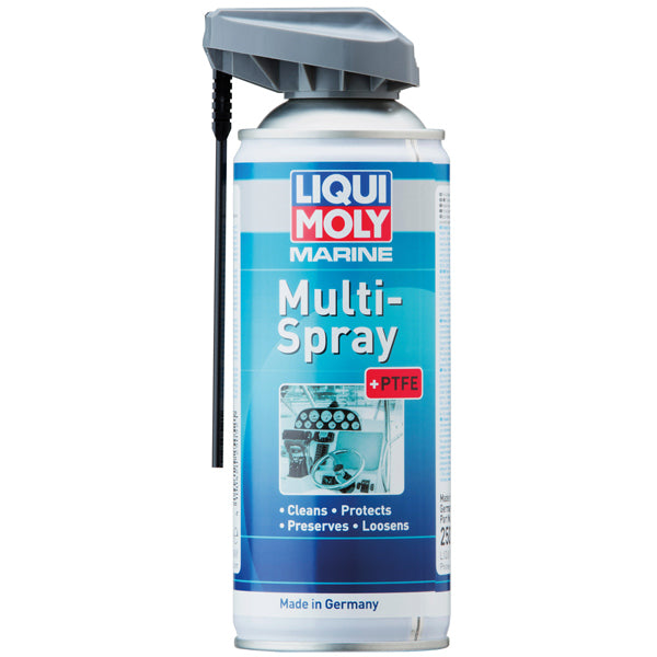 Liqui Moly marine multi-spray 400 ml pakket ind i en bådgarage
