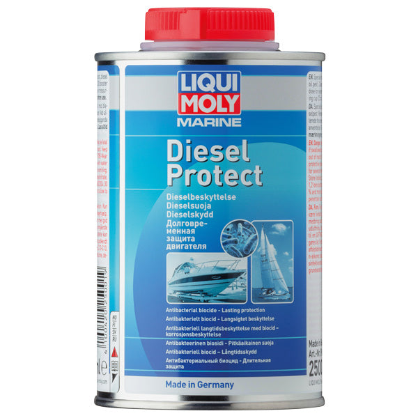 Close-up af Liqui Moly anti dieselpest, viser etiketten tydeligt.