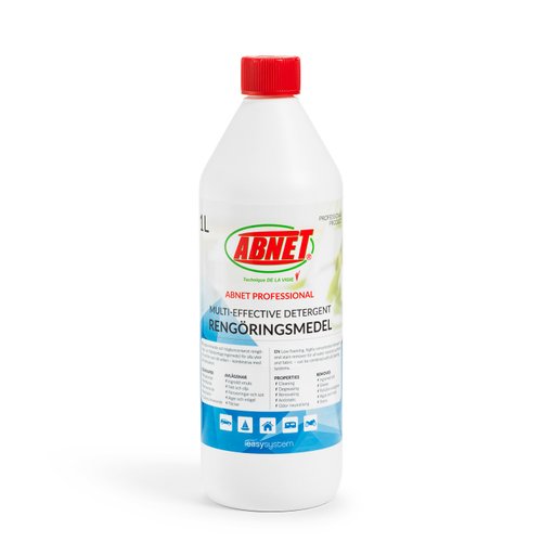 Abnet rengøringsmiddel i en 1L flaske, klar til brug på bådpleje.