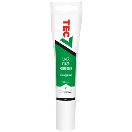 Tec7 limer fuger forsegler 100ml tube placeret på arbejdsbord
