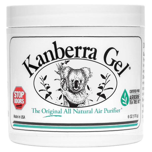 Kanberra Tea Tree Gel Lugtfjerner i 170g tube med tydelig emballage i hvid og grøn.