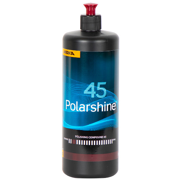 Mirka Polarshine 45 polermiddel i 1 liters flaske set fra siden