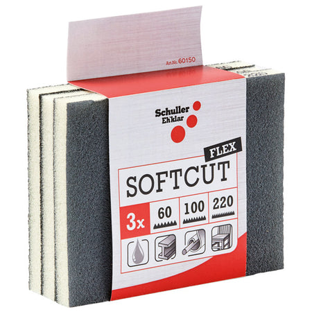 SeaTec slibesvamp i P60, P100 og P220 korn, set fra siden.