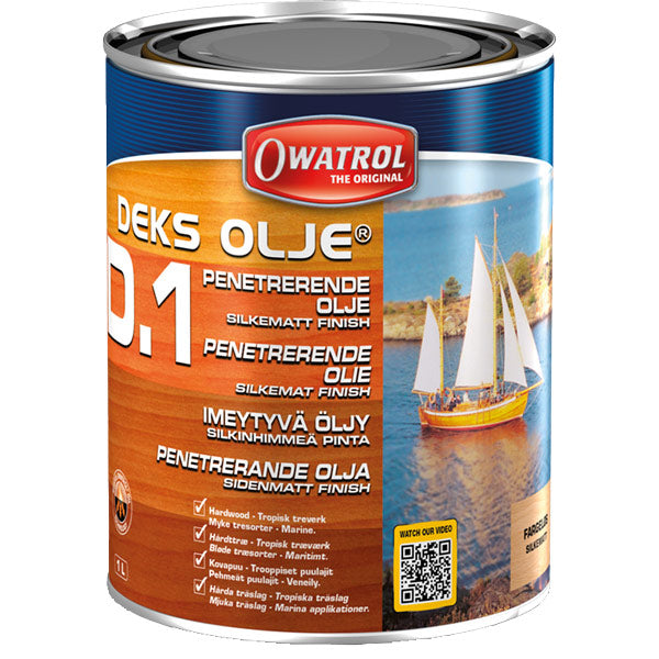 Owatrol Deks olie D1 Transparent i en 10 liters beholder
