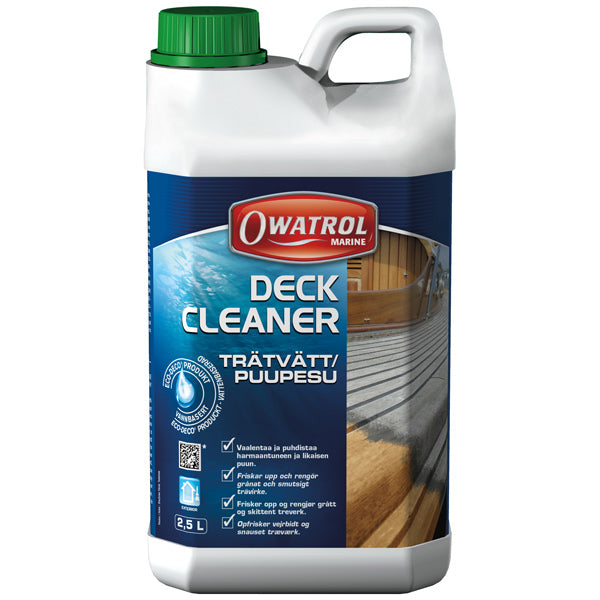 Owatrol Deck Cleaner 2,5L set forfra med etikette tydeligt synlig