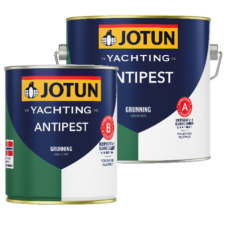 Jotun Antipest komp A grå 2L - malerbøtte set forfra med label