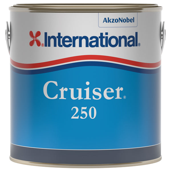 International Cruiser 250 i blå farve i en dåse på hvid baggrund