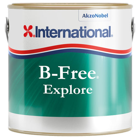 International B-Free Explore bundmaling i rød farve, 0,75L flaske set fra siden.