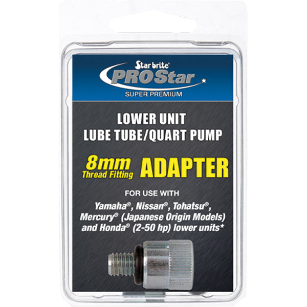 Adapter fra Star Brite til 8mm gear olie pumpe, set forfra.