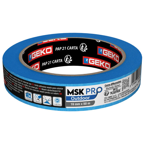 Geko, SeaTec, Geko Pro outdoor Blå afdækningstape 19mm X 50M