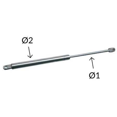 SeaTec gasfjedersystem monteret på en båd, der demonstrerer funktionalitet.