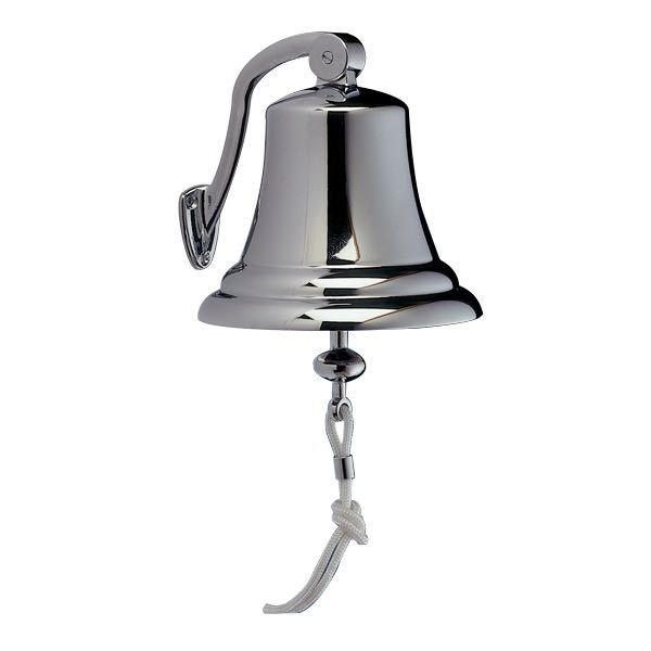 Foresti skibsklokke i forkromet finish, set forfra med klar ring.