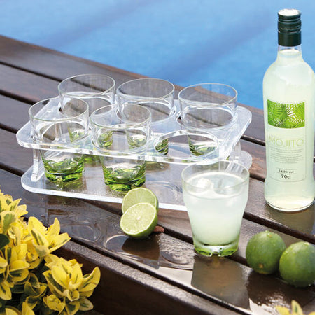 Marine Business bakke med glas i holderen set ovenfra