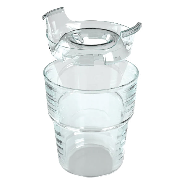 Fire Drinksaver drikkeglas stablet ovenpå hinanden