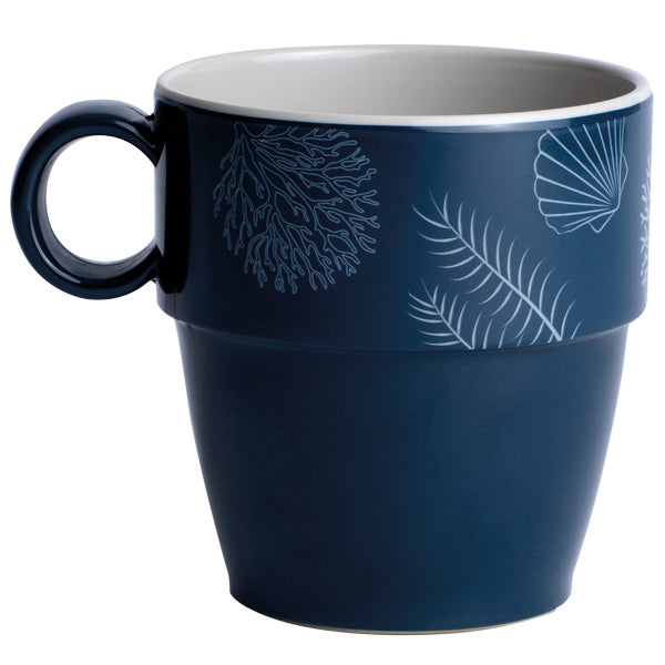 Marine Business Living krus i melamin, set forfra med farverigt design