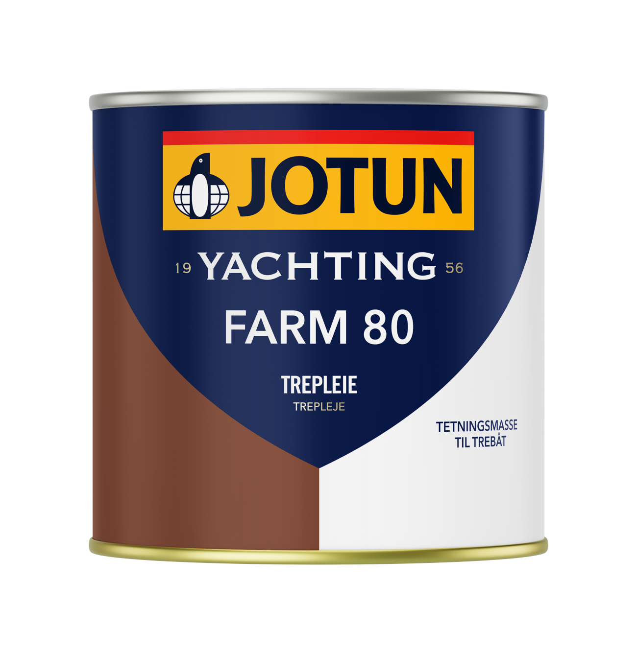 Jotun Farm 80 tætning i mørkebrun farve, set forfra med låg åbent
