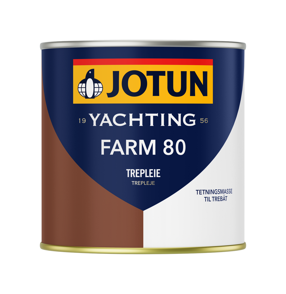 Jotun Farm 80 tætning i mørkebrun farve, set forfra med låg åbent