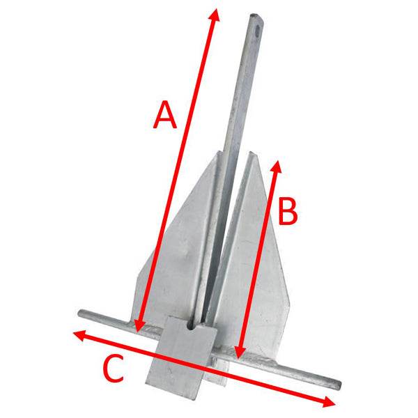 SeaTec 5 kg anker set fra siden, klar til brug