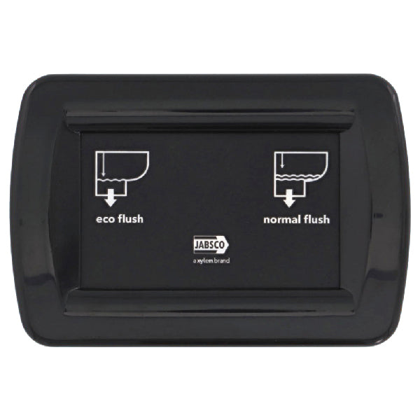 Detaljevisning af kontrolpanelet på Jabsco Quiet Flush E2