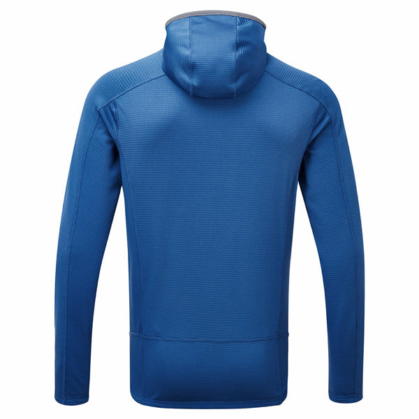 Gill fleece hoodie i Atlantic blå detaljeret visning af stof