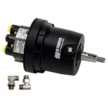 Bagview af Ultraflex ratpumpe med tilslutninger og kabler
