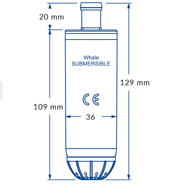 Whale 12v pentrypumpe i brug, vand strømmer gennem slangen