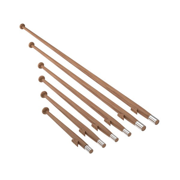 Roca flagspil i teak set forfra, med bøsning på 25 mm.