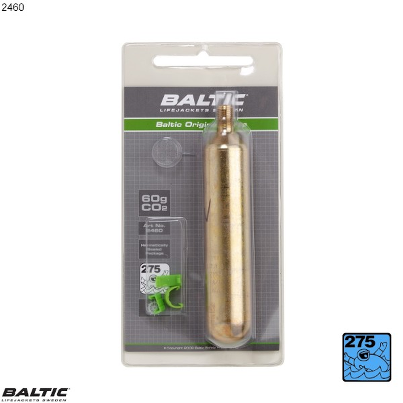 BALTIC , cilindro de CO2 de 60g con clips - 2460 Str. 60g